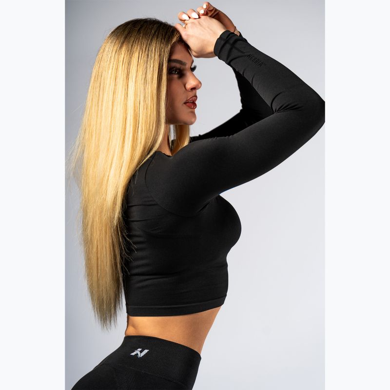 Longsleeve treningowy damski NEBBIA Power black 4