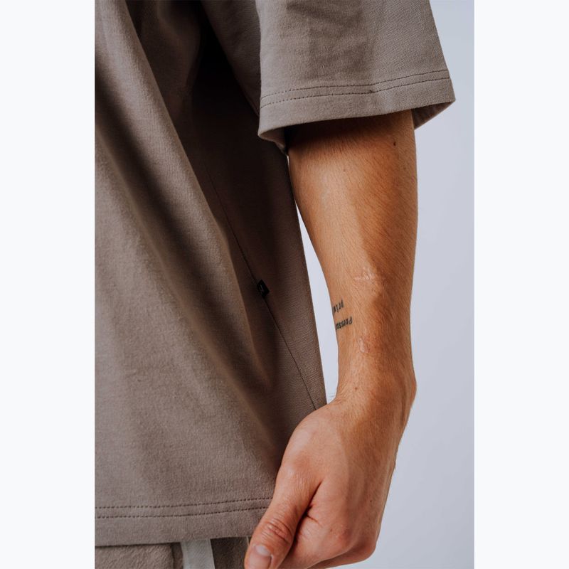 Koszulka treningowa męska NEBBIA Power Oversize light brown ash 9