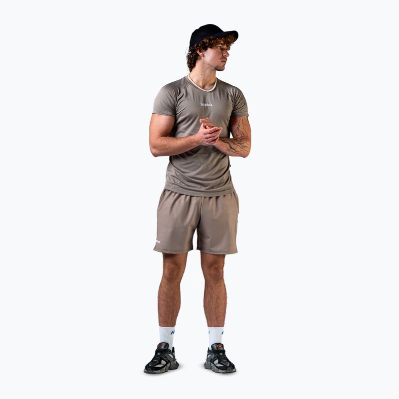 Koszulka treningowa męska NEBBIA Power light brown ash 2
