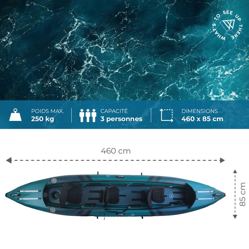 Kajak pompowany 3-osobowy WATSSUP Cod 460 cm 4