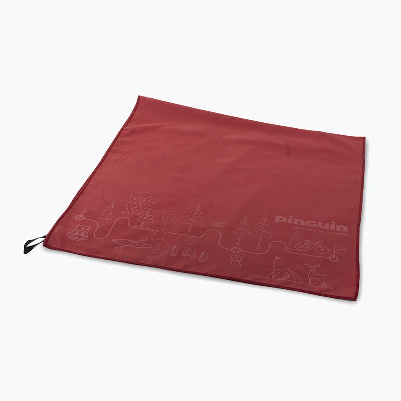 Ręcznik szybkoschnący Pinguin Micro Towel Map L red