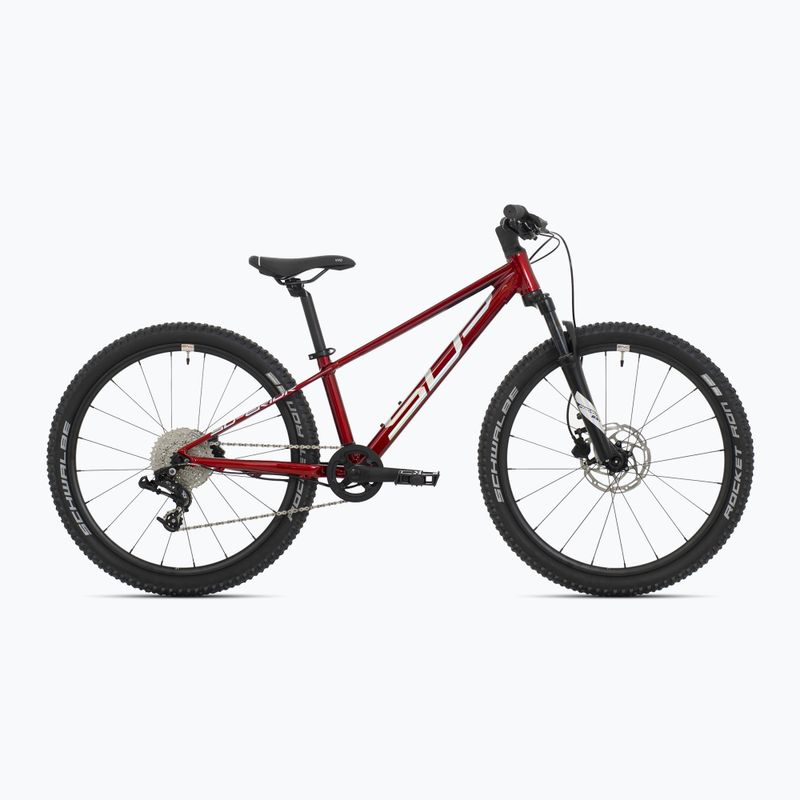 Rower dziecięcy Superior Team 24 gloss dark red/hologram chrome
