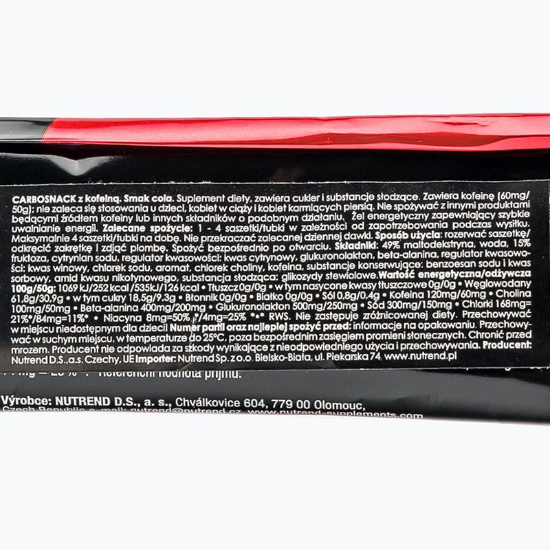 Żel energetyczny Nutrend Carbosnack Saszetka Cola Z Kofeiną 50 g 2