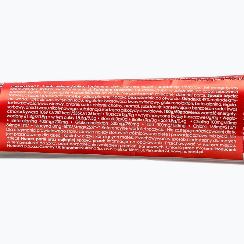 Żel energetyczny Nutrend Carbosnack Tubka Zielone Jabłko 50 g 2