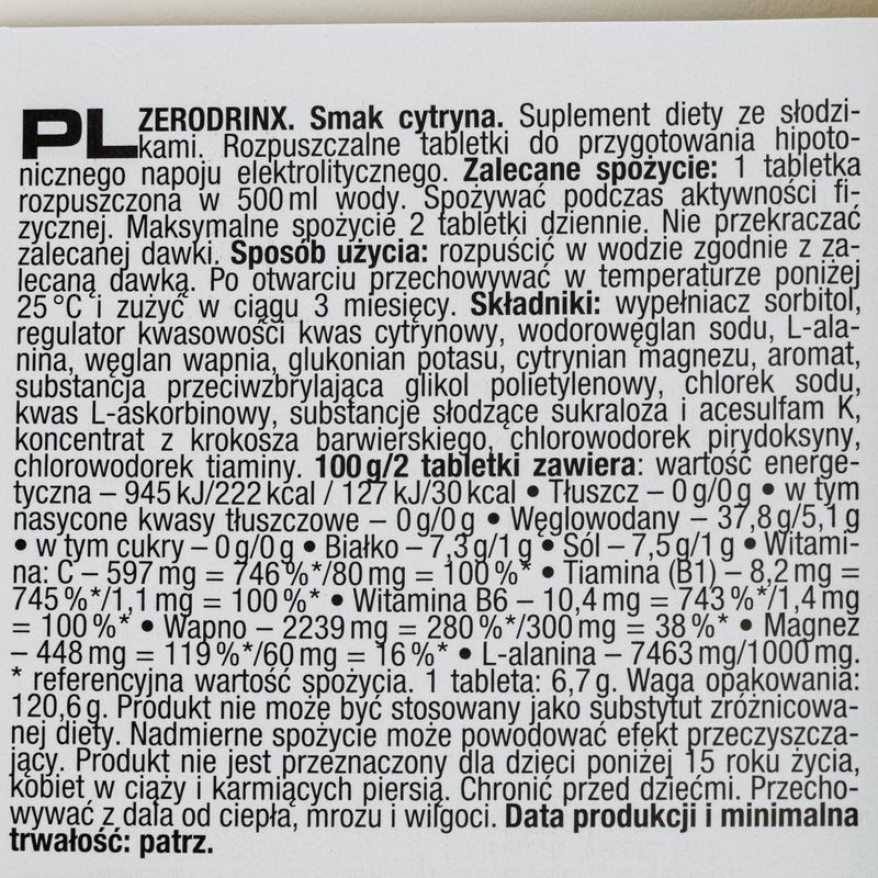 Napój hipotoniczny Nutrend Zero Drinx Cytryna 18 tabletek 2