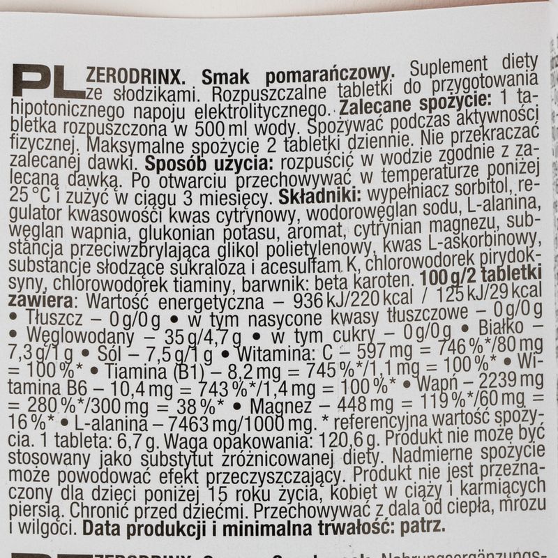 Napój hipotoniczny Nutrend Zero Drinx Pomarańcza 18 tabletek 2