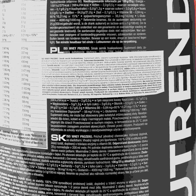 Whey Nutrend Iso Prozero Sernik Truskawkowy 3