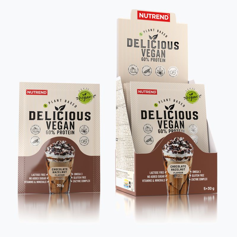 Koktajl proteinowy Nutrend Delicious Vegan Protein Czekolada-Orzech Laskowy 5 x 30 g
