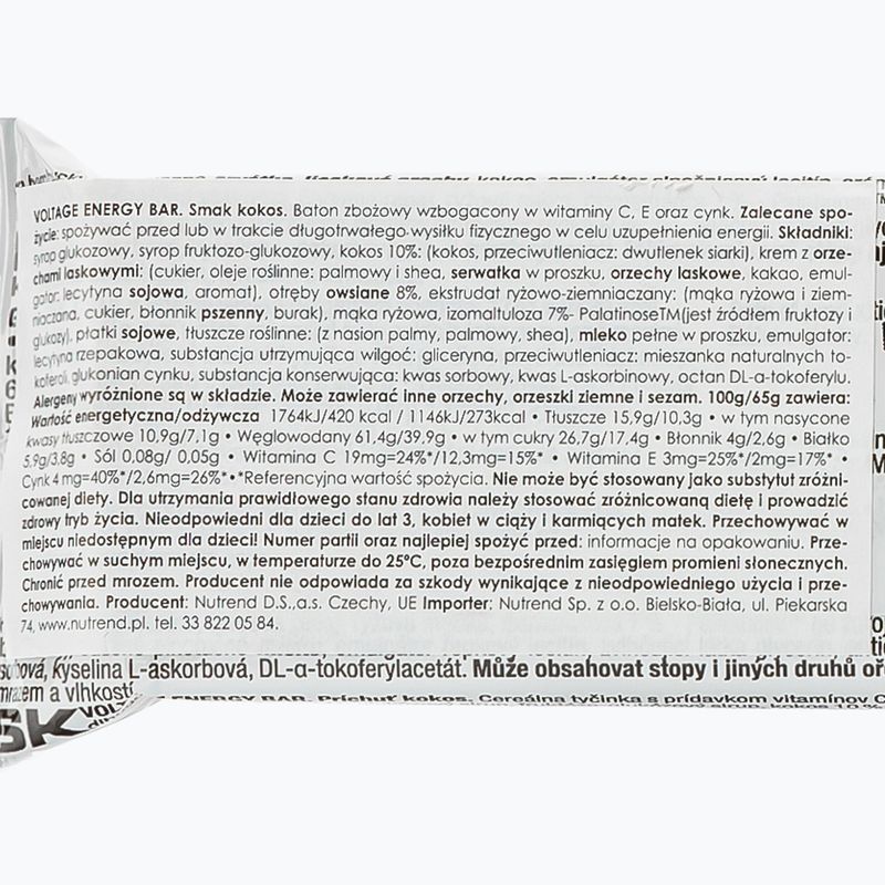 Baton energetyczny Nutrend Voltage Energy Bar Kokos 65 g 2