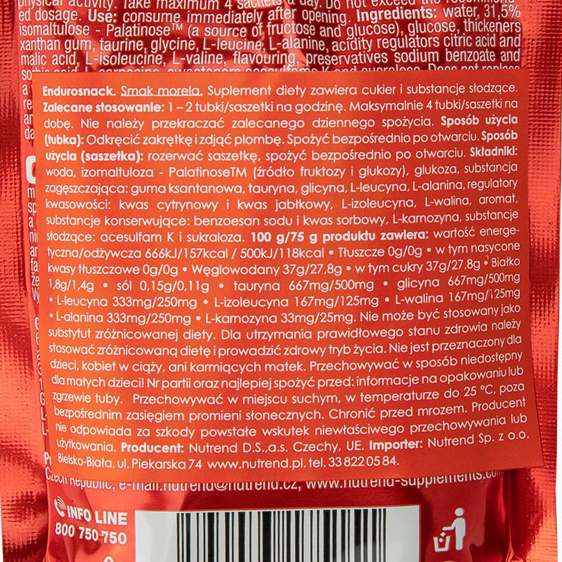 Żel energetyczny Nutrend Endurosnack Saszetka Morela 75 g 3