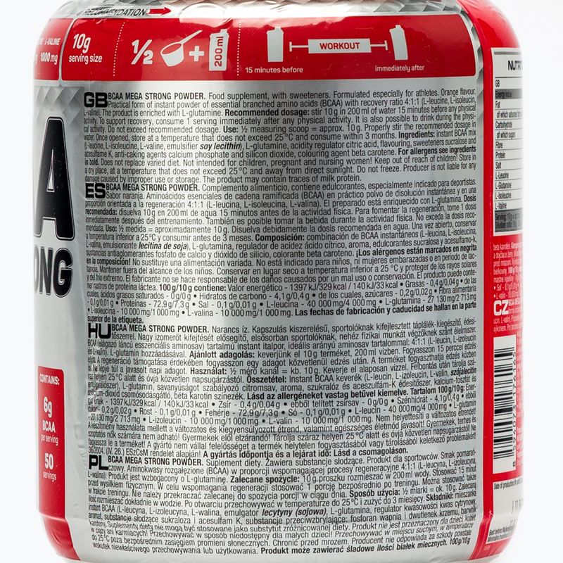 BCAA Nutrend Mega Strong Powder Pomarańcza 500 g 2