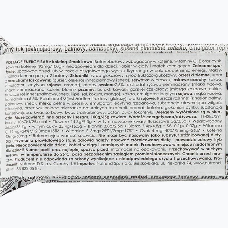 Baton energetyczny Nutrend Voltage Energy Bar Kawa Z Kofeiną 65 g 2