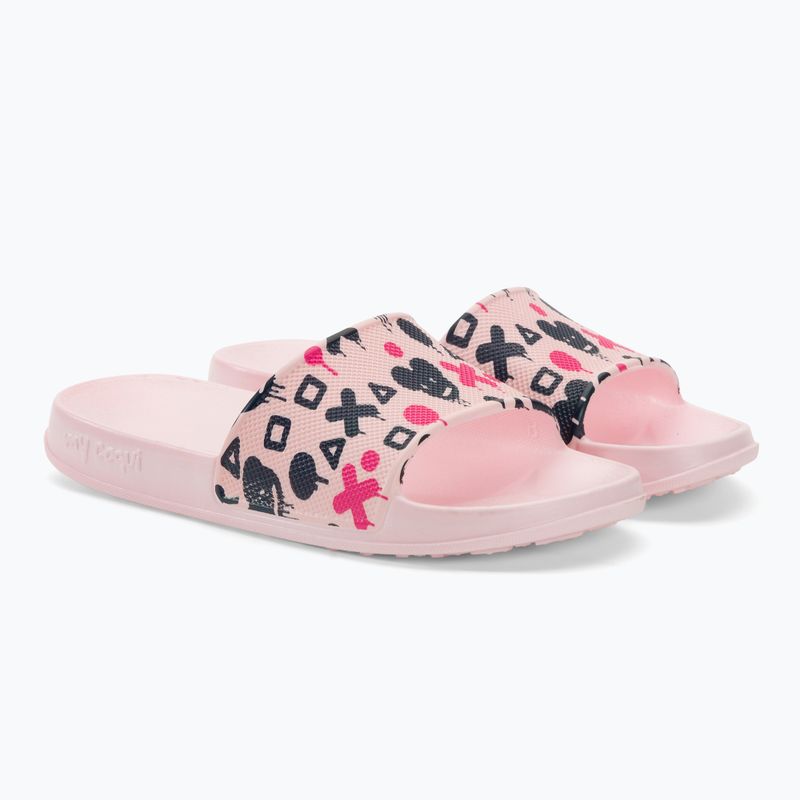 Klapki dziecięce Coqui Tora pale pink/navy mouse 4