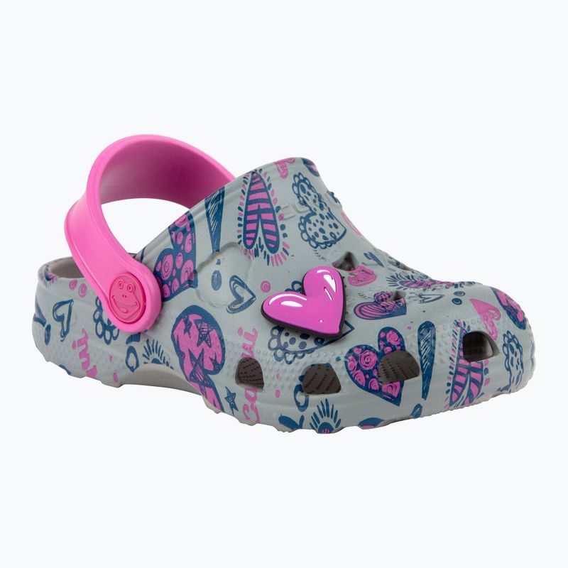 Klapki dziecięce Coqui Little Frog mid.grey/fuchsia love/amulet 8