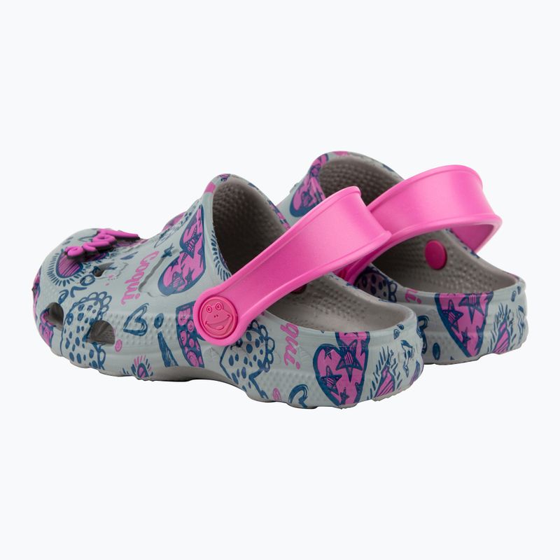 Klapki dziecięce Coqui Little Frog mid.grey/fuchsia love/amulet 10