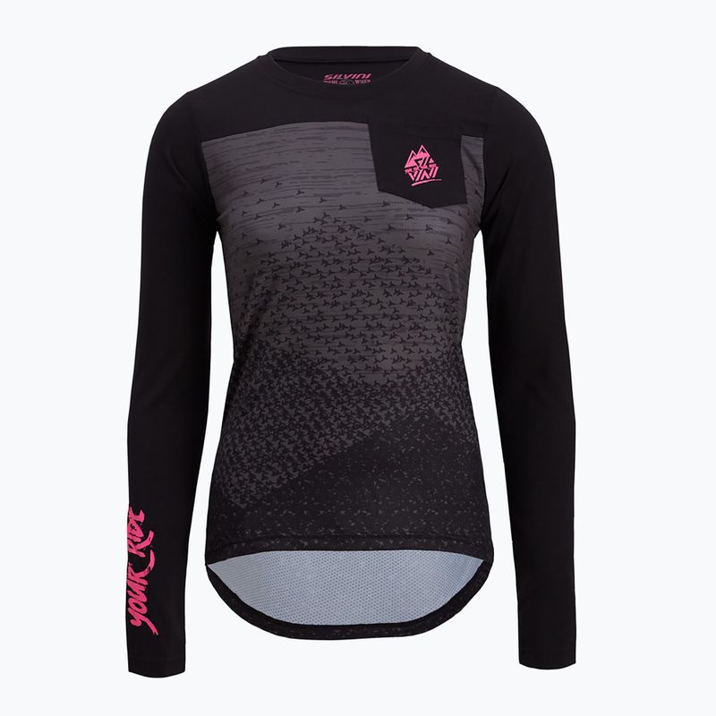 Longsleeve rowerowy damski SILVINI Ella black/fuchsia