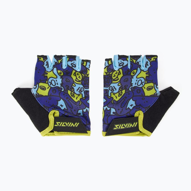 Rękawiczki rowerowe dziecięce SILVINI Locri blue/neon 2