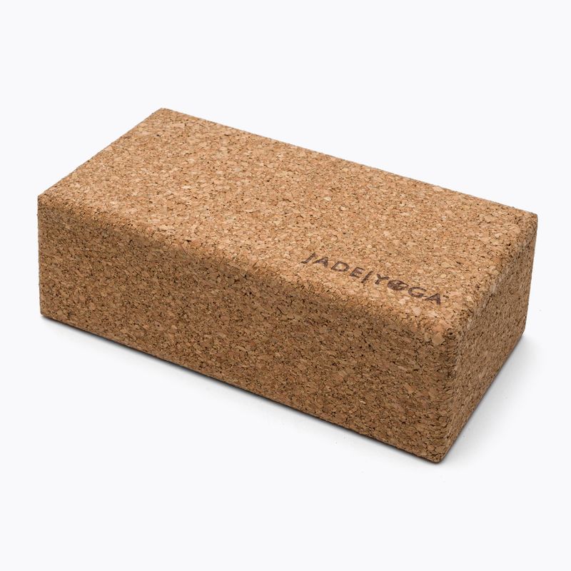 Kostka do jogi JadeYoga Cork Block Small jasnobrązowa CYBS