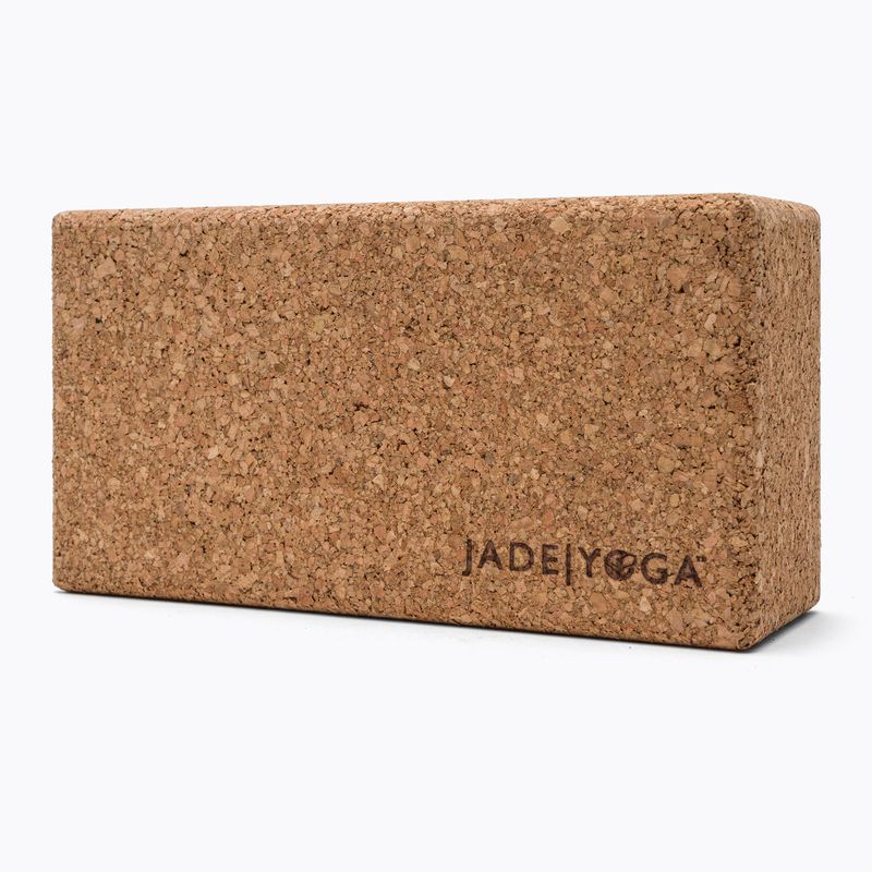 Kostka do jogi JadeYoga Cork Block Small jasnobrązowa CYBS 3