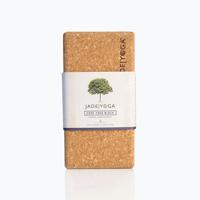 Kostka do jogi JadeYoga Cork Block Small jasnobrązowa CYBS 7