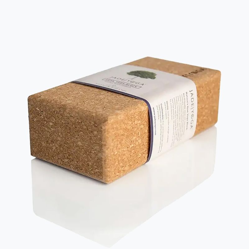 Kostka do jogi JadeYoga Cork Block Small jasnobrązowa CYBS 8