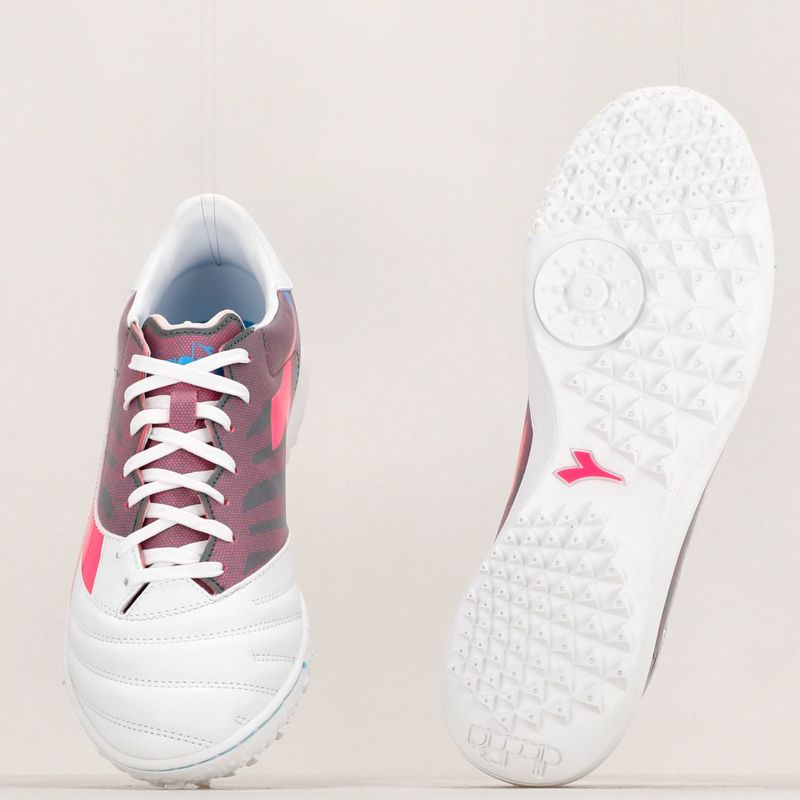 Buty piłkarskie męskie Diadora Brasil Elite Veloce GR TFR white/pink fluo/blue fluo 19