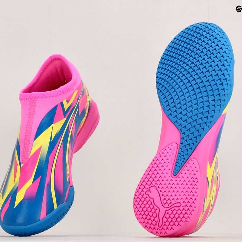 Buty piłkarskie dziecięce PUMA Ultra Match LL Energy IT + Mid luminous pink/ultra blue/yellow alert 12