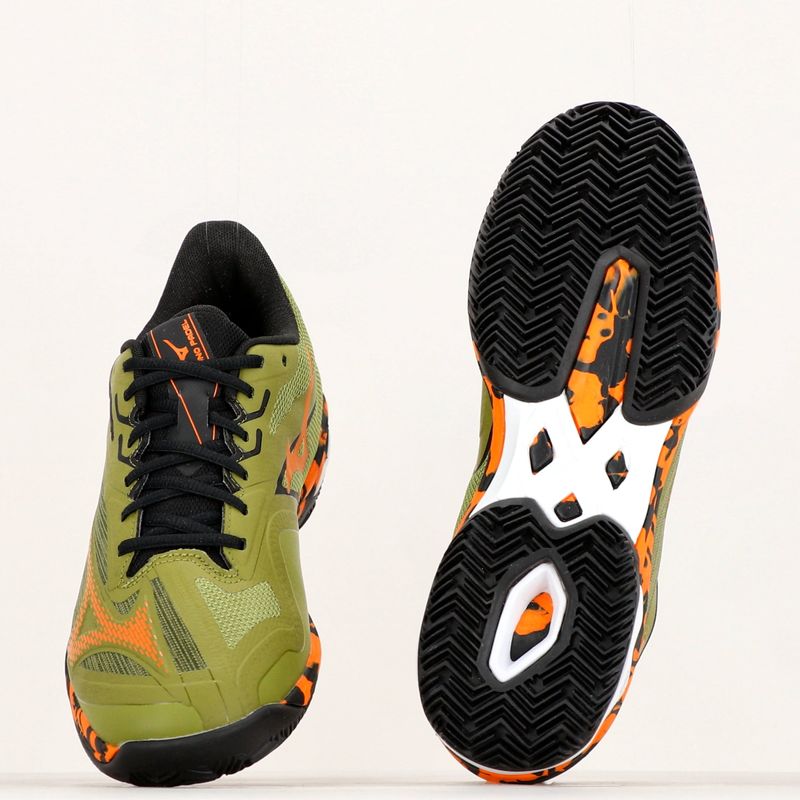 Buty do padla męskie Mizuno Wave Exceed Light 2 Padel calliste green/ vibrant orange/ black 18