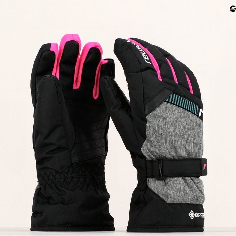 Rękawice narciarskie dziecięce Reusch Flash Gore-Tex black/black melange/pink glo 7
