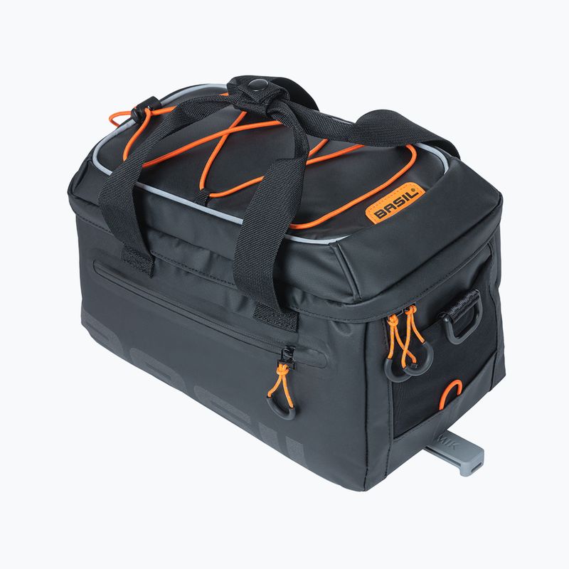 Torba rowerowa na bagażnik Basil Miles Tarpaulin Trunk Bag MIK 7 l + płyta adaptera MIK black/orange