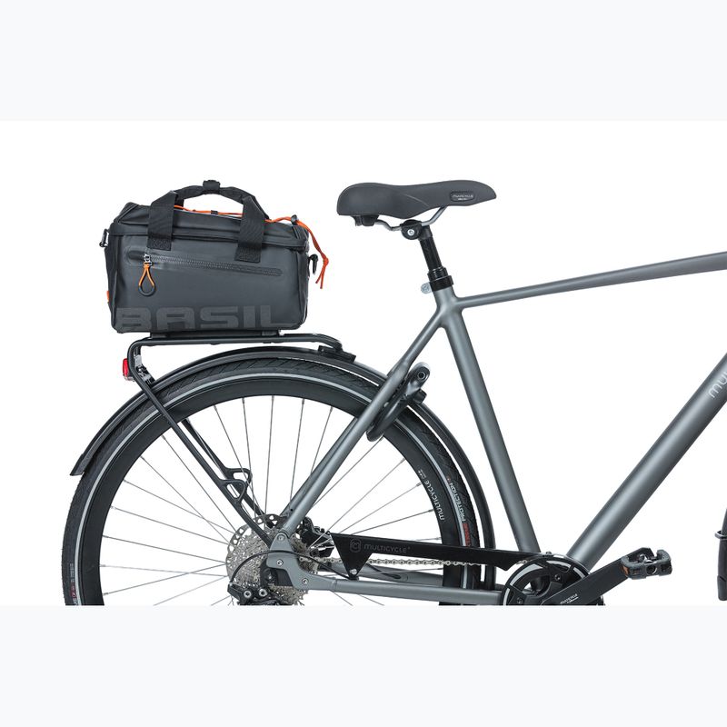 Torba rowerowa na bagażnik Basil Miles Tarpaulin Trunk Bag MIK 7 l + płyta adaptera MIK black/orange 7
