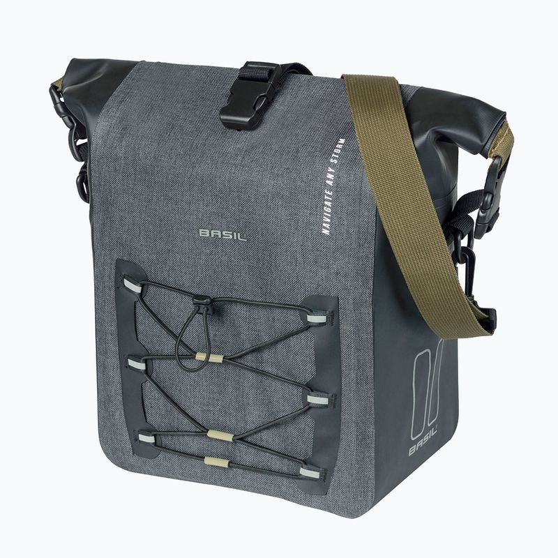 Sakwa rowerowa Basil Navigator Storm Hook On 12-15 l grey/black 3