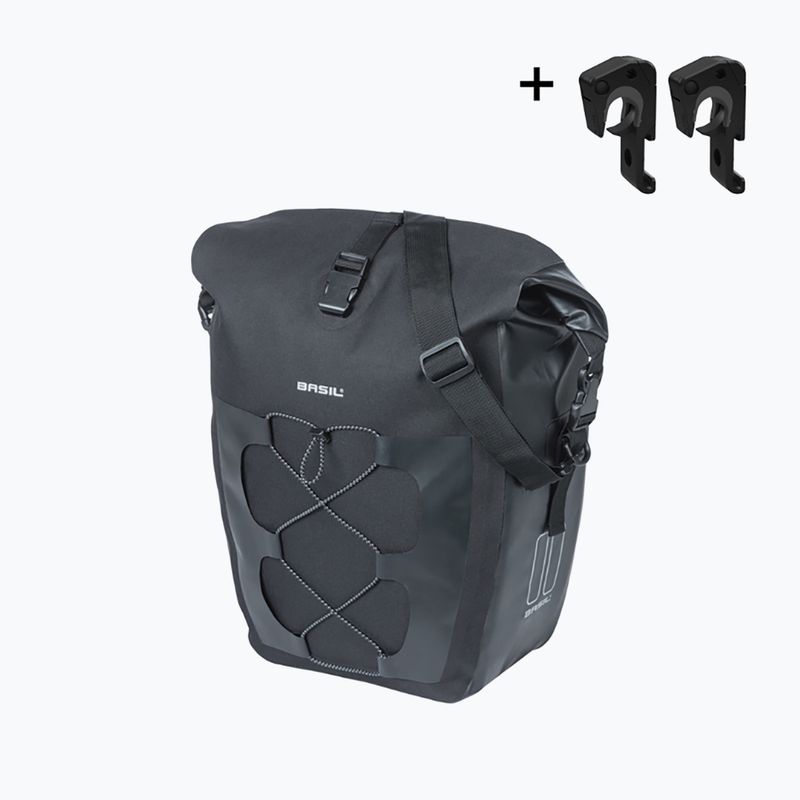 Sakwa rowerowa Basil Navigator Waterproof Single Bag MIK Hooks 25-31 l black 2