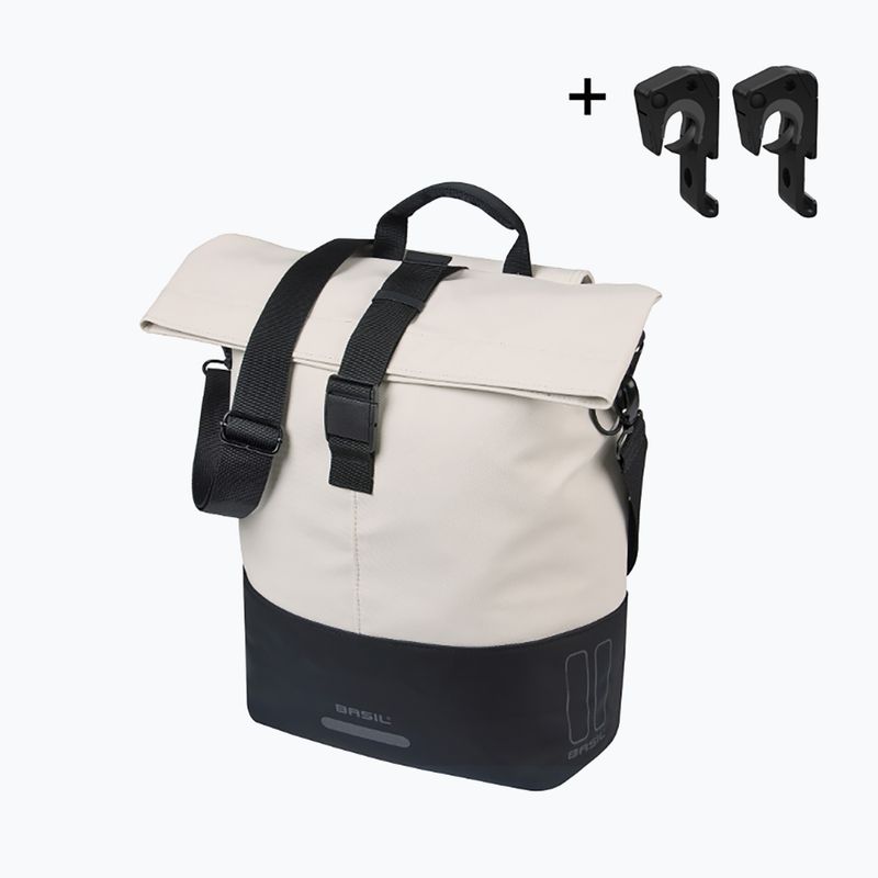 Torba rowerowa Basil Cove Shopper MIK Hooks 16 l off white/black 2