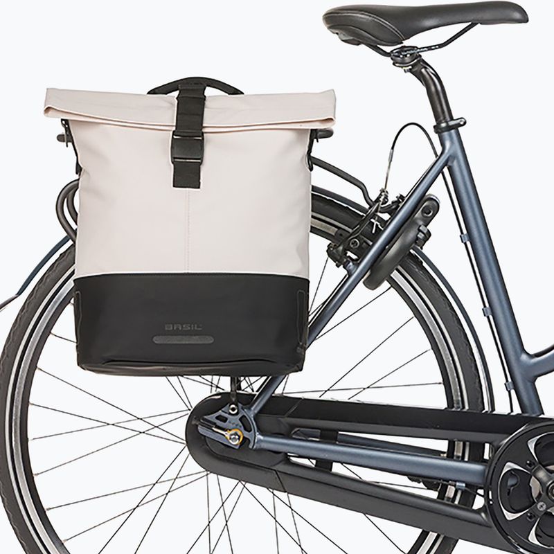 Torba rowerowa Basil Cove Shopper MIK Hooks 16 l off white/black 6
