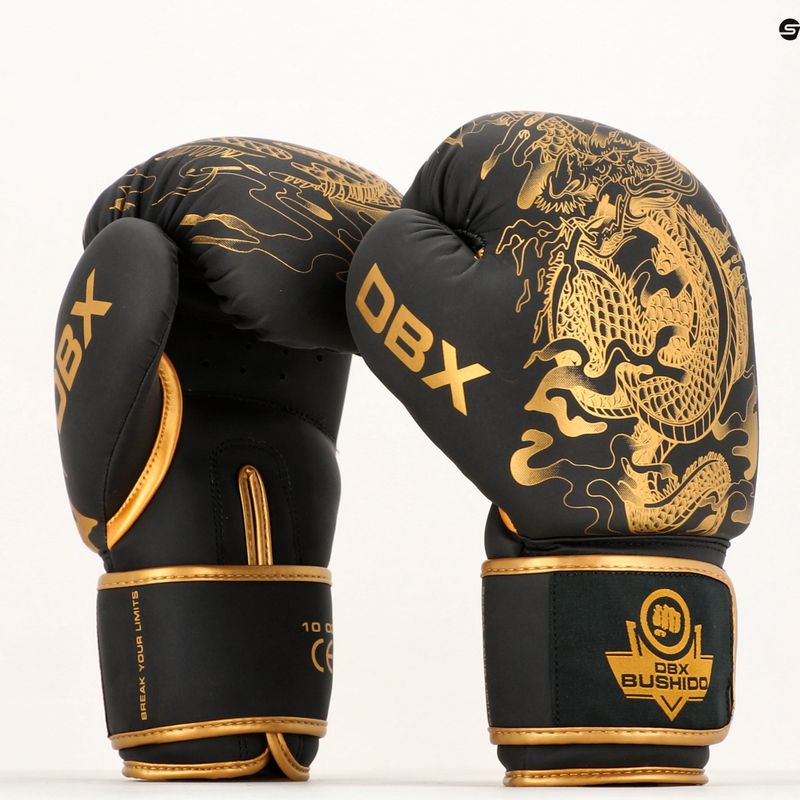Rękawice bokserskie DBX BUSHIDO "Gold Dragon" złote/czarne 10