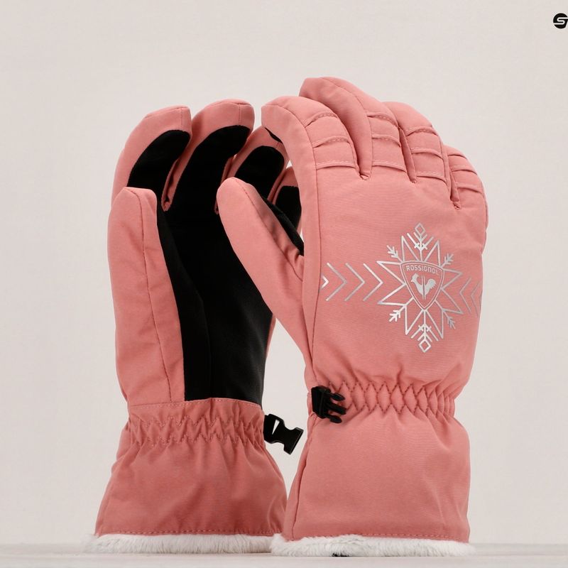 Rękawice narciarskie damskie Rossignol Perfy G cooper pink 8