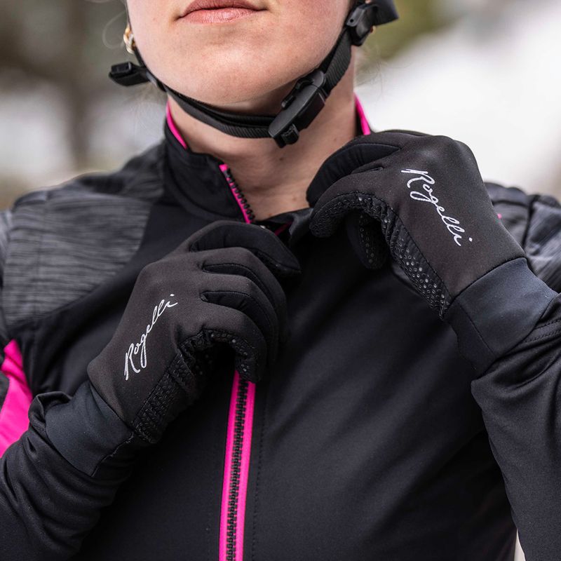 Rękawiczki rowerowe damskie Rogelli Laval Mid Season LW Windproof black 8