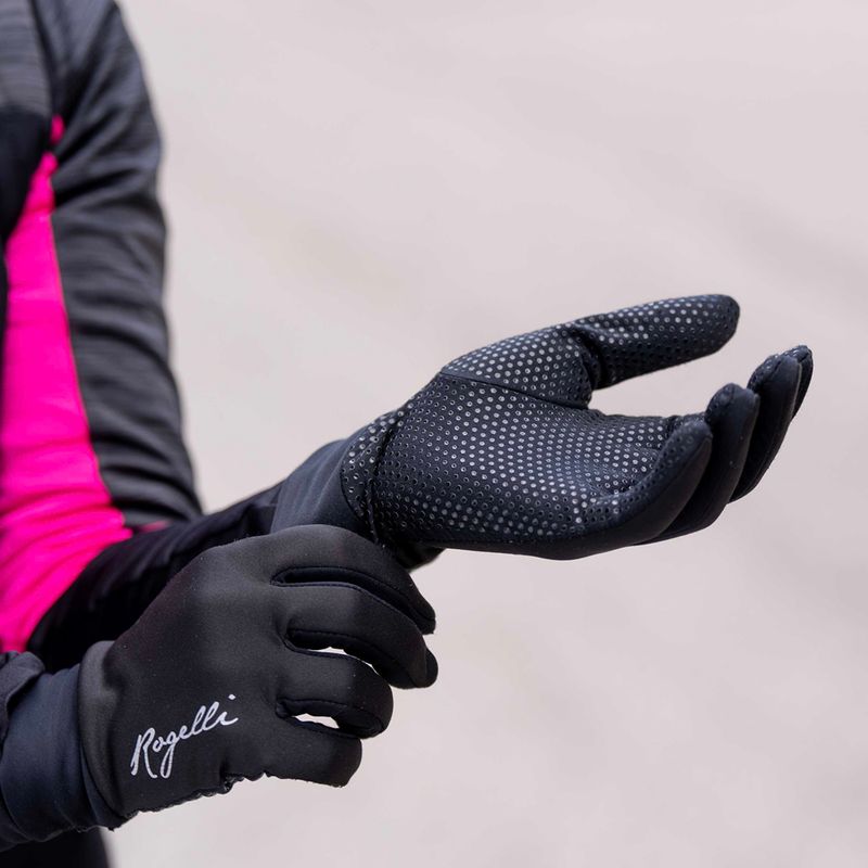 Rękawiczki rowerowe damskie Rogelli Laval Mid Season LW Windproof black 9