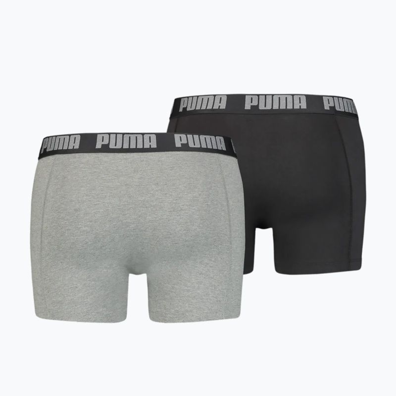 Bokserki męskie PUMA Basic 2 pary dark grey melange/black 2