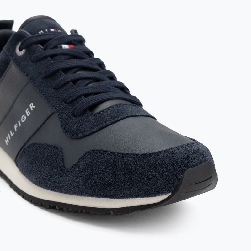 Buty męskie Tommy Hilfiger Iconic Leather Suede Mix Runner midnight 7