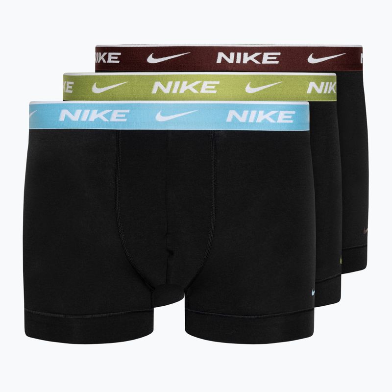 Bokserki męskie Nike Everyday Cotton Stretch Trunk 3 pary black/pear/aquarius/cark team red