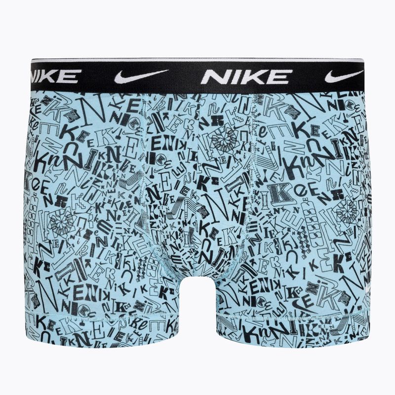 Bokserki męskie Nike Everyday Cotton Stretch Trunk 3 pary aquarius blue lg print/grey/uni red 2