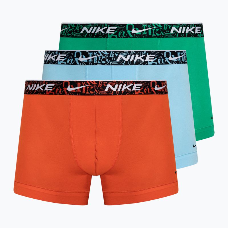 Bokserki męskie Nike Everyday Cotton Stretch Trunk 3 pary red/aquarius blue/stadium green