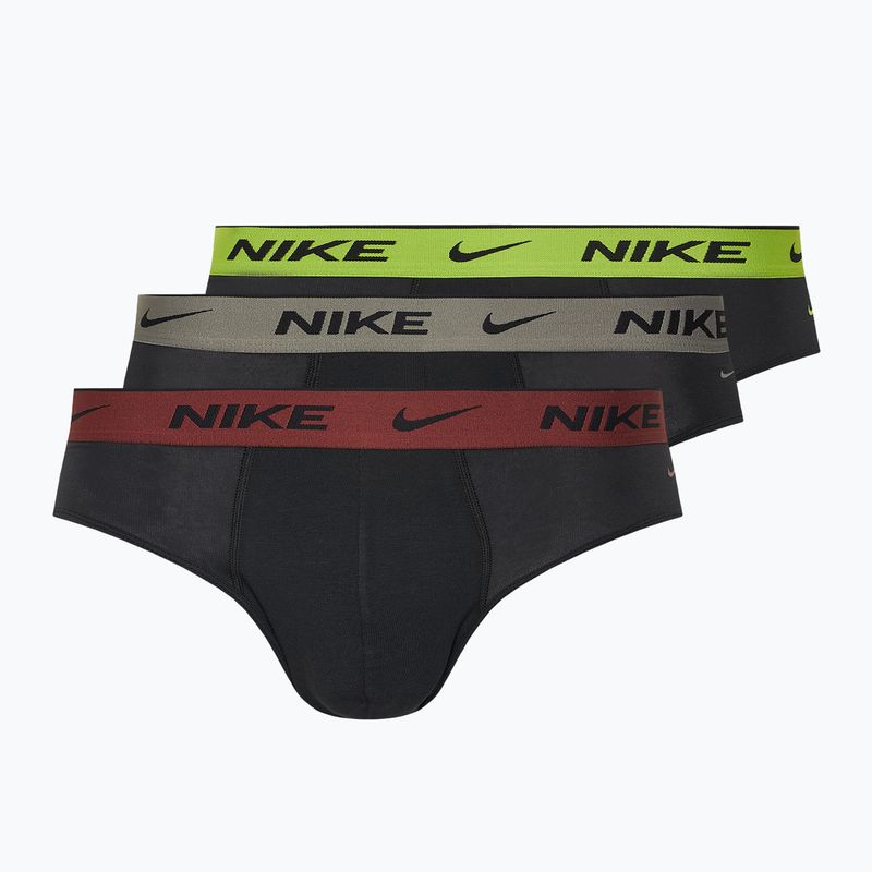 Slipy męskie Nike Everyday Cotton Stretch Brief 3 pary cyber black/heather grey/dark pony