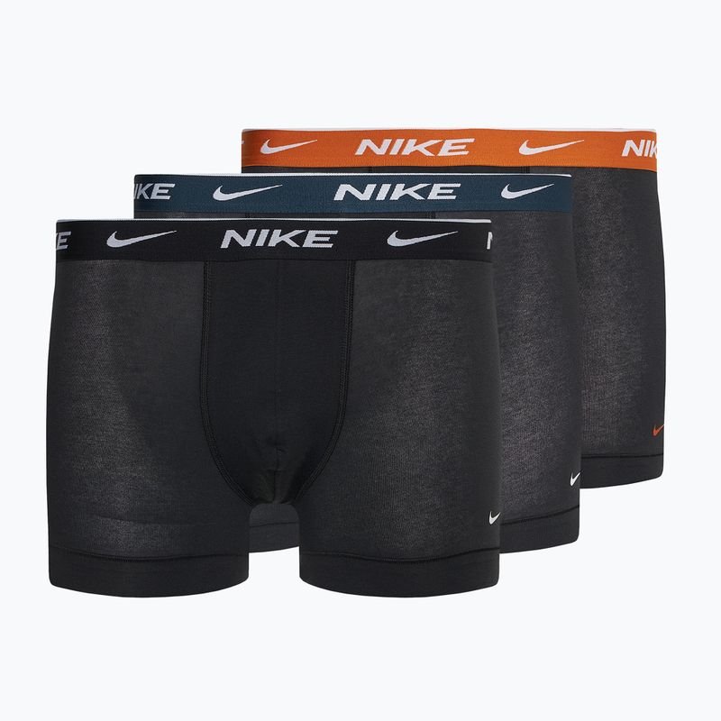 Bokserki męskie Nike Everyday Cotton Stretch Trunk 3 pary black/armory navy/black