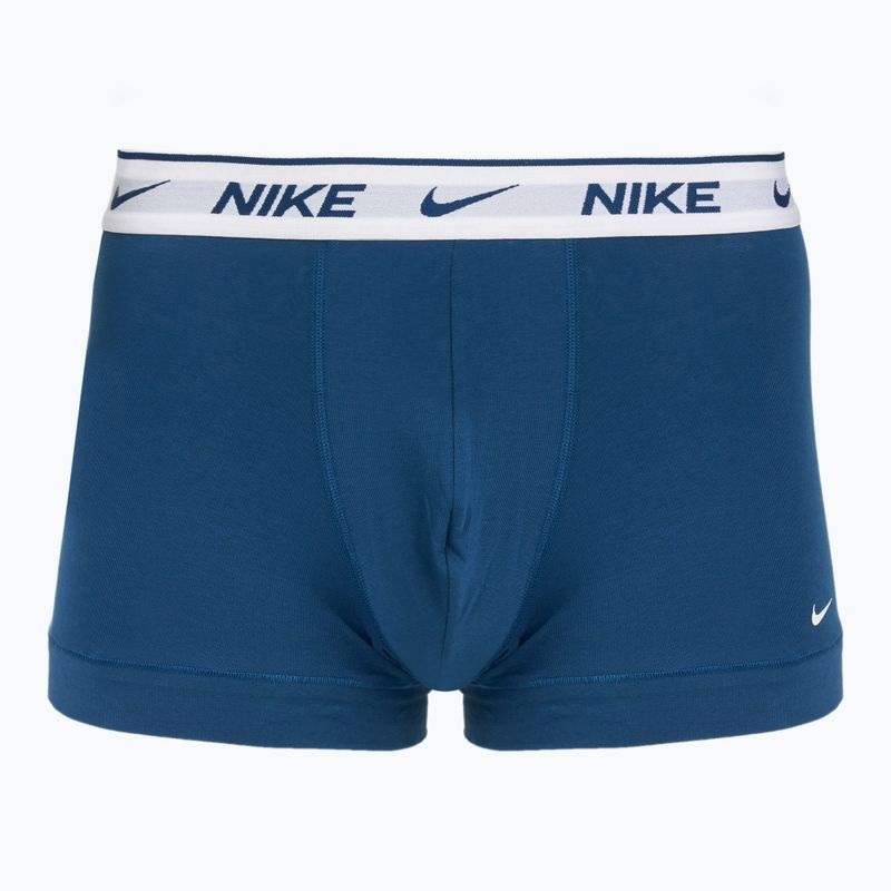 Bokserki męskie Nike Everyday Cotton Stretch Trunk 3 pary light armry blue/blue force/white waistband 2