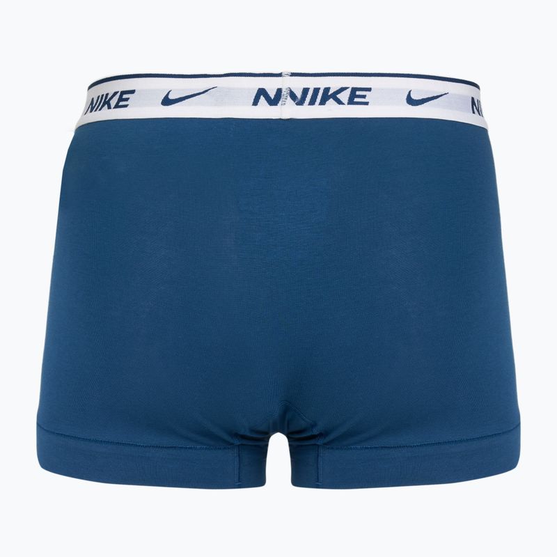 Bokserki męskie Nike Everyday Cotton Stretch Trunk 3 pary light armry blue/blue force/white waistband 3