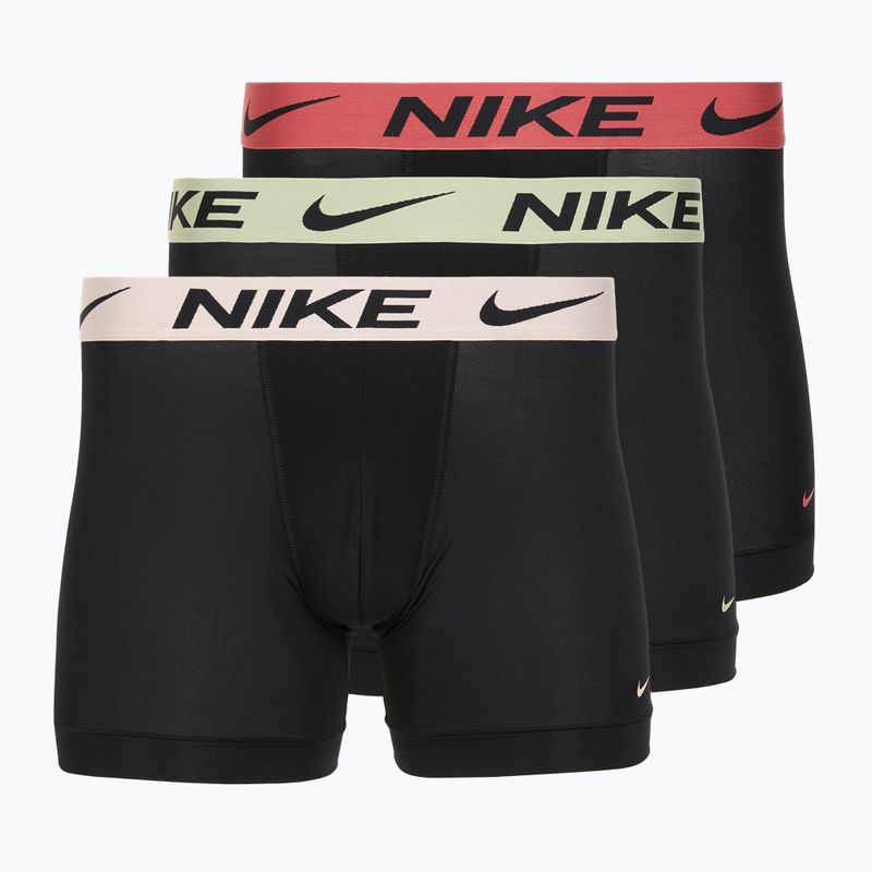Bokserki męskie Nike Dri-Fit Essential Micro Boxer Brief 3 pary blk washed coral/olive aura/abrtract blue edge wb