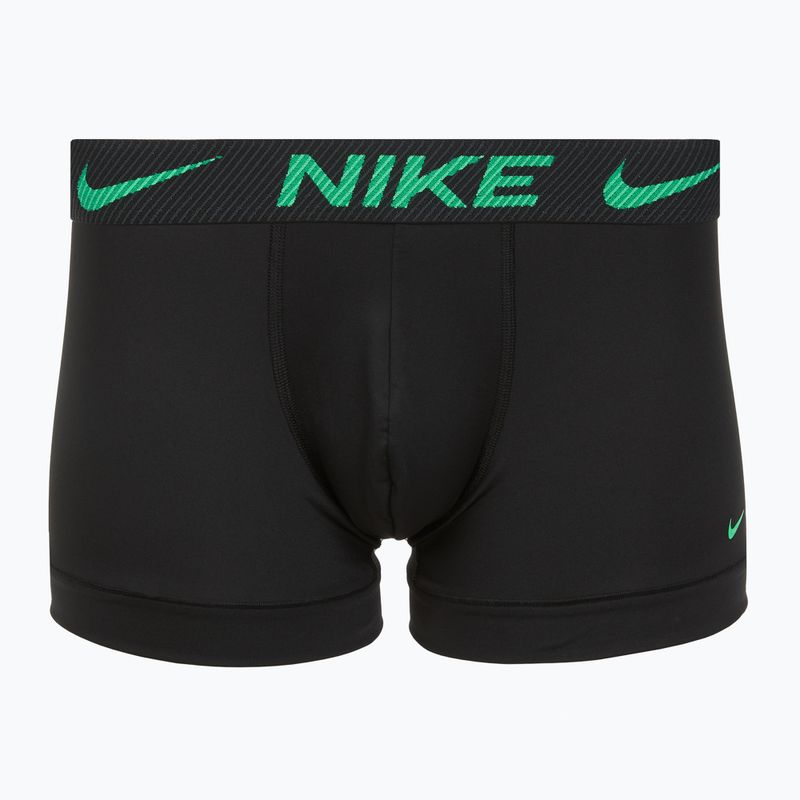 Bokserki męskie Nike Dri-Fit Essential Micro Trunk 3 pary black green shock/wild violet/black text wb 4